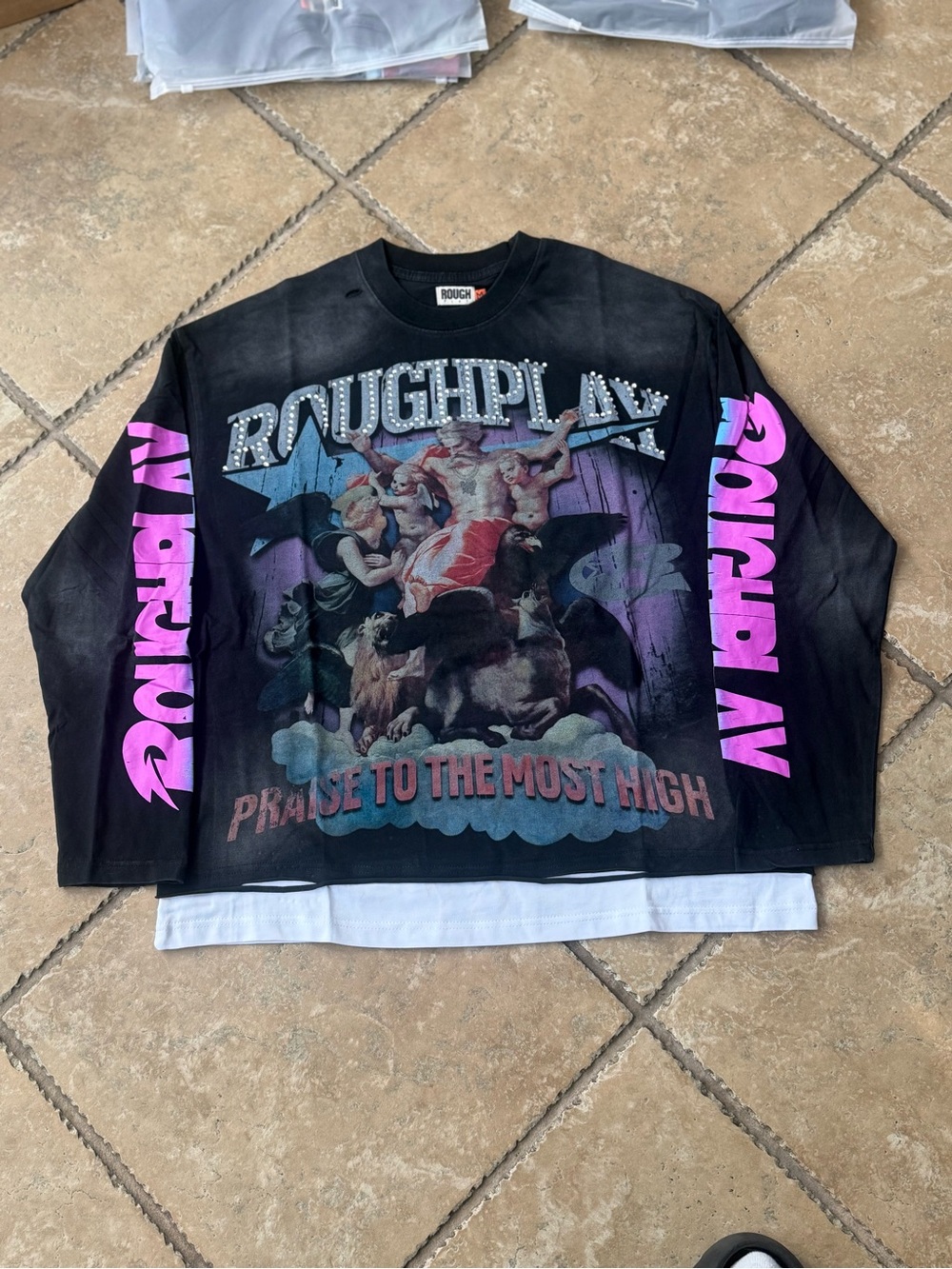 Black Rough Play Long Sleeve T-Shirt